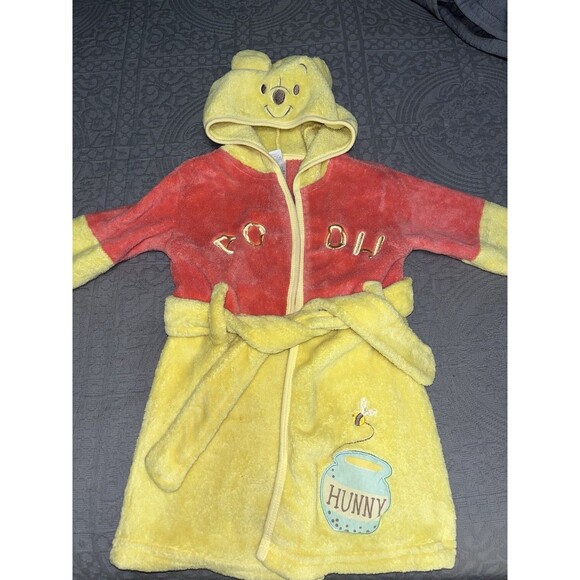 Disney Baby Winnie The Pooh Robe Yellow And Pink 24Mos Housecoat - Picture 7 of 8